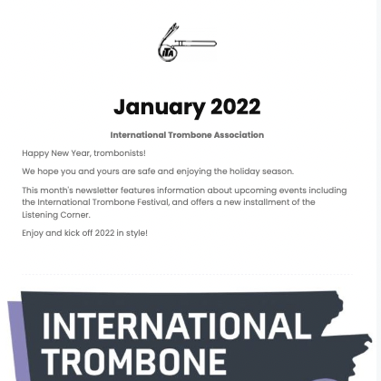 Screen snap of January 2022 Newsletter