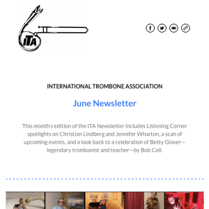 Screen snap of June's newsletter