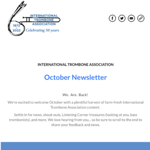 Screen snap of October 2022 newsletter